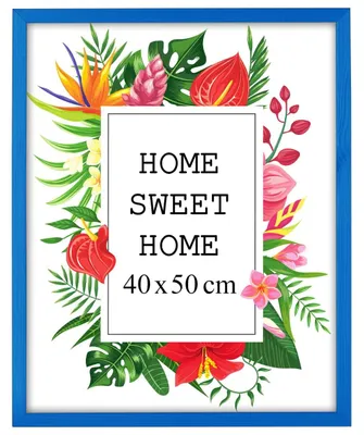 Obrázek produktu pro Rám na fotky MG Design Blau, rozměr 40 x 50 cm – vyrobený z pravého dřeva s akrylovým sklem, vhodný k zavěšení i k postavení, pro fotografie, plakáty a puzzle