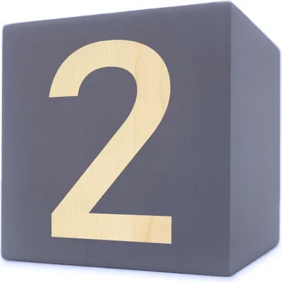 Immagine prodotto di Cubo di legno per lettere, 5 x 5 cm, grigio, numero 2