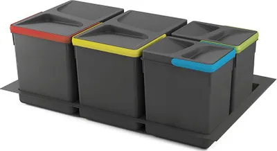 Image de Emuca Set de boîtes avec base recyclable pour tiroir de cuisine Transparent  Transparent Taille unique