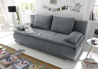 Produktbild von Schlafsofa >LUIGI LUX 3DL< Liegefläche 160x200cm, Bezug anthrazit - 211x93x103 (BxHxT)