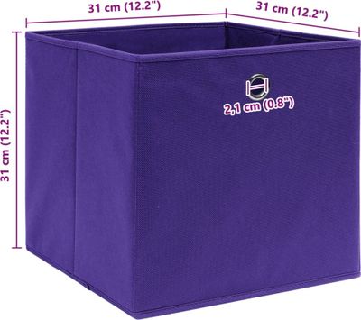 vidaXL Úložné boxy 10 ks Fialové 32x32x32 cm Látkové