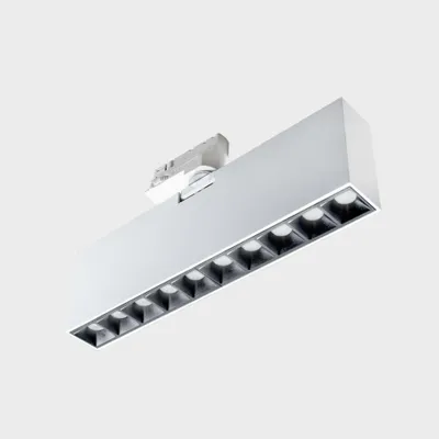 Image de KOHL LIGHTING NSES Spot sur rail 280 x 45 mm blanc-noir 20 W 45° CRI 90 4000 K non gradable
