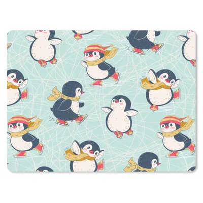 Produktbild von MuchoWow® Mauspad Mousepad Kinder - Pinguin - Schlittschuhe - Winter - Muster 23x19 cm - Mousepads - Maus Mat - Pad - Mausunterlage - Schreibtischunterlage - Mauspad