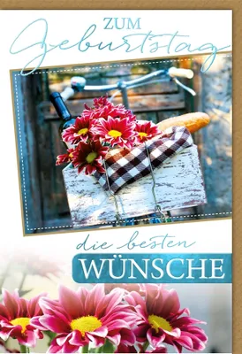 Produktbild von Geburtstag - Glückwunschkarte im Format 11,5 x 17 cm mit Umschlag
