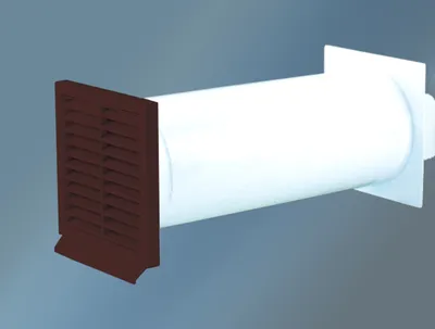 Produktbild von Teleskop-Mauerkasten - Außengitter braun, ø 125 mm, Mauerstärken 120 bis 450 mm