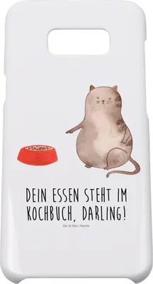 Produktbild von Mr. & Mrs. Panda Samsung Galaxy S8 plus Handyhülle  Katze Fressen - Weiß - Geschenk, Handy Case, Hülle, Cover