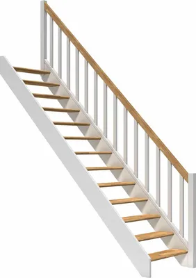 Produktbild von Dolle Raumspartreppe Paris ohne Setzstufen Eiche weiß Treppenlauf gerade Rechteckstäbe