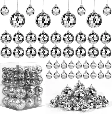 Immagine prodotto di Mini sfere specchiate, 72 pezzi, 3 dimensioni (3 cm, 4 cm, 5 cm), per decorazioni