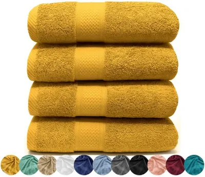Produktbild von Unyqoos ® Set aus 4 Luxushandtüchern aus 100 % Baumwolle, weich und saugfähig, 50x90 cm