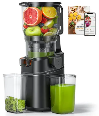 Image de AMZCHEF, extracteur de jus lent automatique, avec une grande ouverture d'alimentation de 150 mm