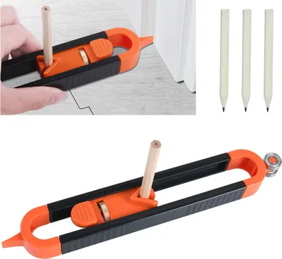 Produktbild von flintronic Konturenlehre, Konturenlehre mit Schloss, Verriegelungsmechanismus, Irregular Contours, Werkzeug zum Kopieren von unregelmäßigen Konturen zum professionellen Messen von Holz(3 Bleistift)