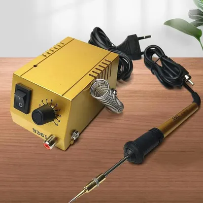 Produktbild von Mini Lötstation - Lötkolben Set - Mit 10 Stufen - Temperatur 50–450 °C einstellbar - Mit Lötkolbenhandgriff - Hellgelb