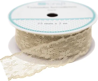 Produktbild von DPCRAFT - Spitzenband - Beige Spitze 2,5 cm x 2 m