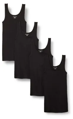 Immagine prodotto di A. Canotta aderente da donna, confezione da 4, colore nero, taglia XX-Large