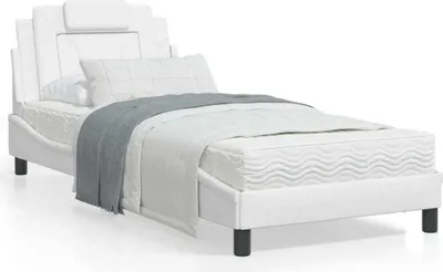 Obrázek produktu pro Maison Exclusive – postel „Viana“ s matrací, bílá, 90 × 190 cm, umělá kůže