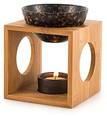 Immagine prodotto di Pajoma 14576S, Bambù, Vetroceramica, Nero, Legno, Quadrato, Tavolo, 120 mm, 120 mm