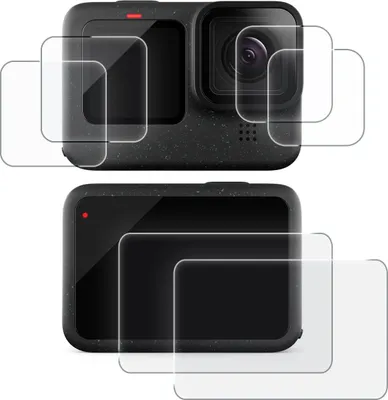 Produktbild von Display- & Objektiv-Schutzglas für GoPro Hero 12, 11, 10, 9 - 2er Set - 9H gehärtetes Glas, Komplettschutz-Set - 2er pack