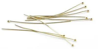 Produktbild von Vintageparts Kugelkopfstifte goldfarben 45 mm, 40 Stück