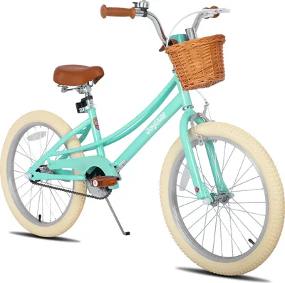 Produktbild von JOYSTAR 12/14/16/18/20 Mädchenfahrrad für 2-13 Jahre alte Kinder, 12" 14" 16" Kinderfahrrad mit Stützrädern & Korb, 20 Zoll mit Ständer, Minzgrün