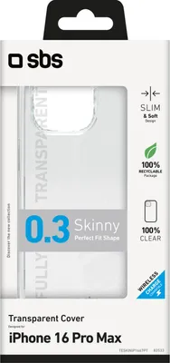 Produktbild von SBS Skinny Cover iPhone 16 Pro Max transparent