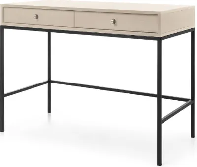 Produktbild von Schminktisch MONO MT104 Frisiertisch mit 2 Schubladen Sandbeige mit Schwarze Rahmen