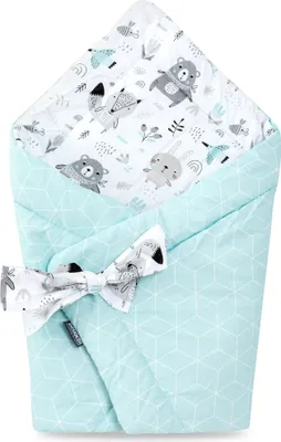 Produktbild von Bellochi 2in1 Baby Einschlagdecke Babyhörnchen - 100% Baumwolle Wickeldecke - 75 x 75 cm - für Kinderwagen, Babybett oder Kindersitz - Ganzjährig -   - animaland