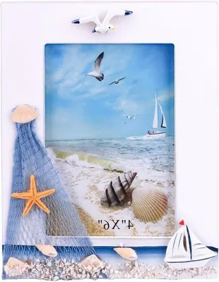 Image de Cadre en bois 10 x 15 cm, style shabby chic et nautique, décoration photo