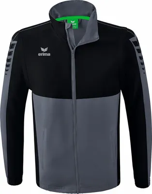Produktbild von Erima Six Wings Jacke mit abnehmbaren Ärmeln Schiefergrau/Schwarz