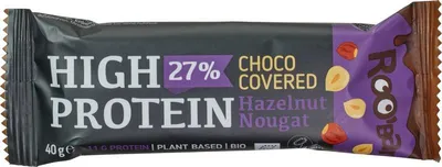 Zdjęcie produktu dla BATON PROTEINOWY Z ORZECHAMI LASKOWYMI W POLEWIE CZEKOLADOWEJ BEZGLUTENOWY40 g - ROOBAR