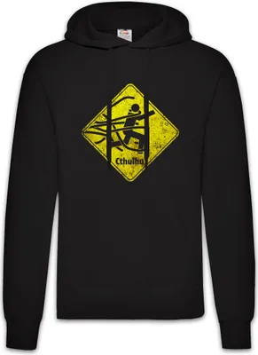 Produktbild von Urban Backwoods Caution Cthulhu Sign, Herren Hoodie, Farbe: Schwarz, Größe: M