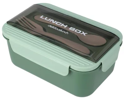 Produktbild von Auslaufsichere Lunchbox mit Besteck, 21 x 14 x 7 cm