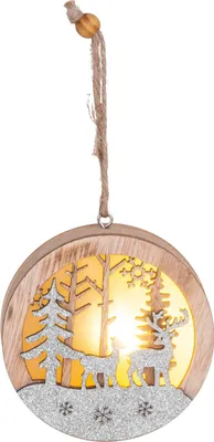 Produktbild von LED Dekoration MAGICHOME, HIRSCH in Kugel, hängend, 8,5x2x8,5 cm, warmweiß