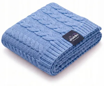 Produktbild von Jukki Baby Strickdecke Wolle 85x100 cm Blau