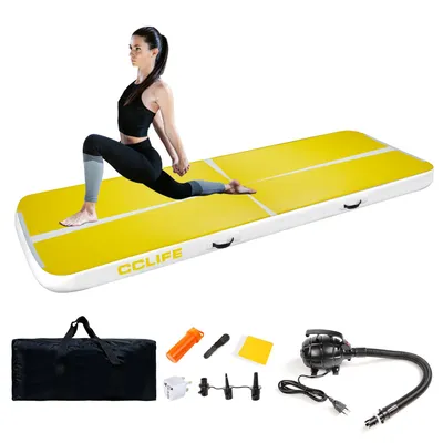 Produktbild von CCLIFE Air Turnmatte Track Aufblasbar Gymnastikmatte Air-track Tumbling Matte Training, Farbe:400x100x10cm Bumblebee