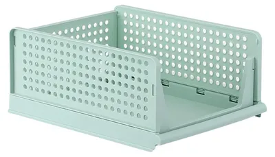 Imagen del producto de Cesta de almacenamiento apilable de plástico