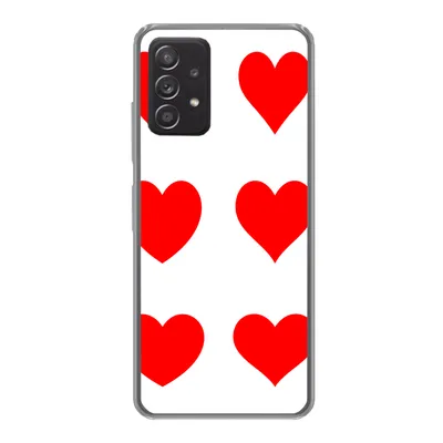 Produktbild von MuchoWow® Handyhülle Schutzhülle Hülle für Samsung galaxy a73 Eine Illustration mit neun roten Herzen Silikon Softcase Handy Hülle - Handyhülle