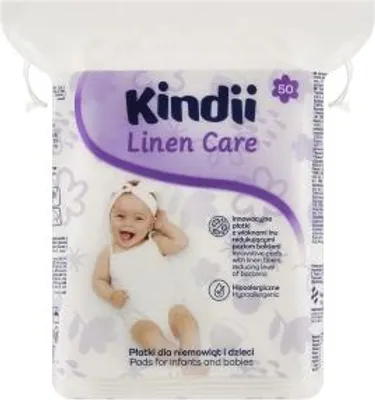 Zdjęcie produktu dla Płatki Kosmetyczne Kindii Linen Care 50 Sztuk