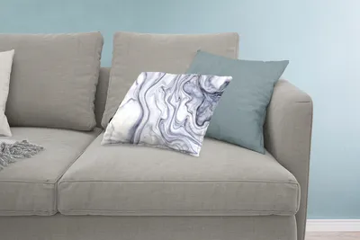 Produktbild von MuchoWow® Zierkissen Sofakissen Wohnzimmer Dekokissen 60x40 cm Marmor - Weiß - Schwarz - Kopfkissen - Polster mit Foto