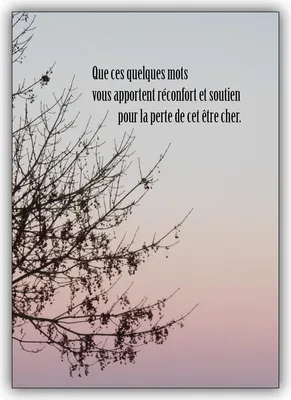 Produktbild von 4x Französische Trauerkarte mit Abenddämmerung: Que ces quelques mots vous apportent réconfort..
