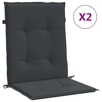 Image de vidaXL Coussin pour chaise de jardin à dossier bas 2 pcs. noir 100x50x3cm