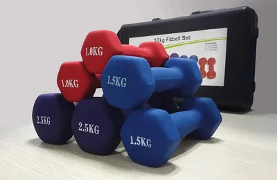 Obrázok produktu pre Sada činiek s puzdrom 10 kg, činky s pevnou váhou, sada činiek na jogu/aerobik