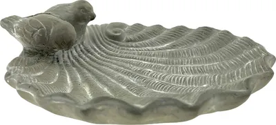 Produktbild von Vogelbad / Vogelfutternapf - Muschel - Stein - 25 x 23 cm