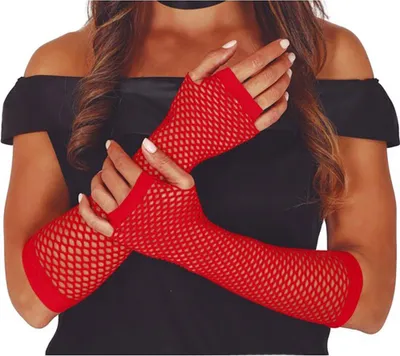 Produktbild von Rote Mesh-Handschuhe, fingerlose Fäustlinge