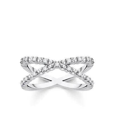 Produktbild von Thomas Sabo TR2318-051-14 Ring Damen Kugeln Weiße Steine Silber Gr. 50