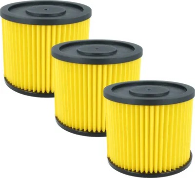 Produktbild von vhbw 3x Faltenfilter kompatibel mit Lidl Parkside PNTS 1400 A1, 1400 B1, 1400 C1, 1400 D1, 1400 E2, 1400 F2, 1500 A1 Staubsauger - Patronenfilter Gelb