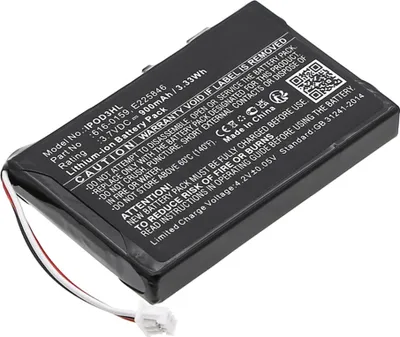 Image de subtel 1x Batterie pour Lecteur mp3 Compatible avec Apple iPod 3 Gen. - A1040, E225846 - (900mAh, 3.7V)