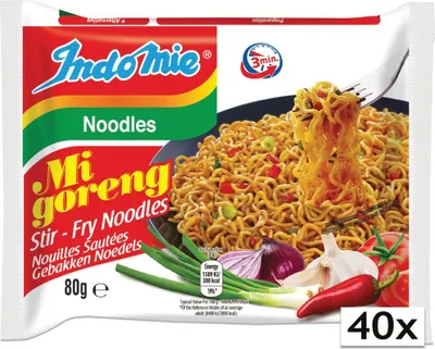Immagine prodotto di confezione da 40 IndoMie Mi Goreng Instant Noodles (40x 80g) Gebratene Nudeln - Stir Fry | Instant Brat-Noodles