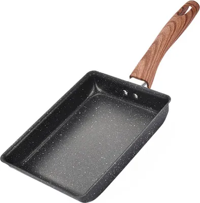 Image de Poêle à tamagoyaki, omelette japonaise, poêle à œufs, cuisson sans huile, revêtement antiadhésif, omelette rectangulaire Yuzishao