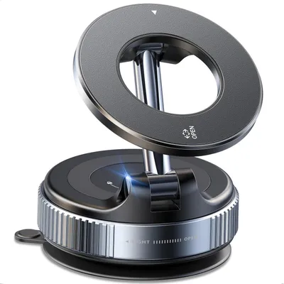 Image de Support de téléphone pour voiture, compatible MagSafe, avec ventouse et rotation à 360°, pour iPhone, Samsung, Pixel