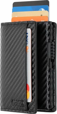 Produktbild von AdroitGoods Card Holder 7 Card Wallet - Kreditkartenetui mit RFID Technologie - Leder/Kohlefaser